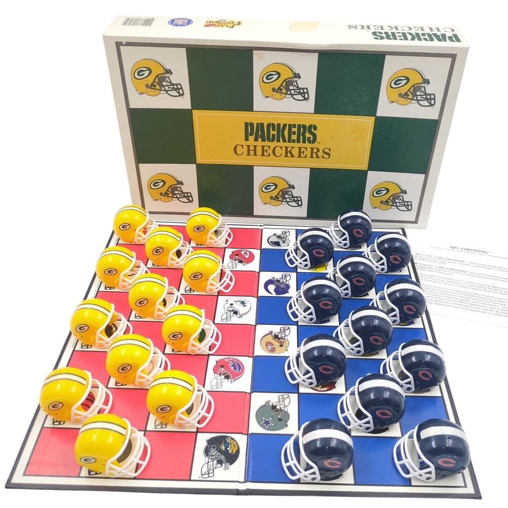 Vintage 1993 NFL Checkers Board Game Packers vs. Bears Big League Promotions